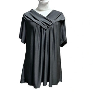 Cato Women 18/20W black v-neck blouse